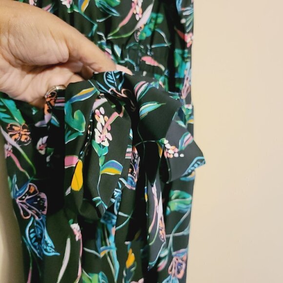 A New Day | Women's Black Multicolored Floral Print Mini Dress (Size Small) - Picture 13 of 14